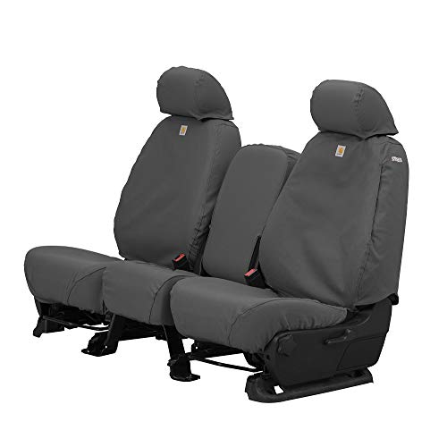 Covercraft Carhartt SeatSaver Custom Seat Covers | Fits 2015-2018 Ford F-150 | 1st Row 40/20/40 Bench Seat, Duck Weave Gravel
