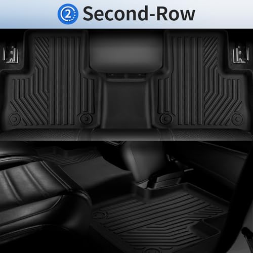 Floor Mats for Toyota RAV4 2025 2024-2019 (Include Hybrid) Full Set All Weather Floor Mats for Toyota RAV4 Accessories 2025 2024-2019 TPE Back Seat Cover Protector Trunk Frunk Mat - size: 2019-2025
