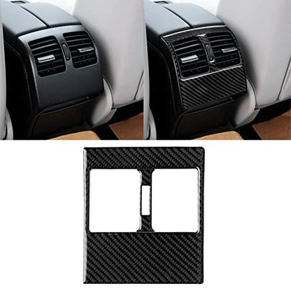 for Mercedes-Benz C Class W204 2007-2013 Real Soft Carbon Fiber Rear Air Outlet Panel Air Conditioning Vent Frame Cover Trim Sticker Car Interior Accessories - color: Rear Air Vent