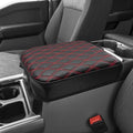 KBH Center Console Armrest Cover for Ford F250 F350 F450 F550 2023 2024 2025 2026, Bucket Seat Console, Super Duty Accessories, Arm Rest Lid Cushion Covering, Anti-Scratch, Black-Red Stitch - size: Bucket Seat, 23-26 F250-F550, Red Stitch