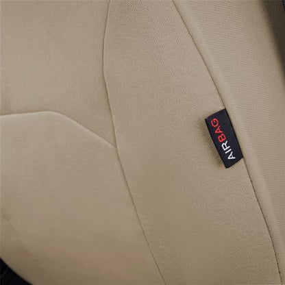 Flying Banner Car Seat Covers Front Seats Rear Bench Polyester car seat Protectors Easy installations Rear Bench Split Classic Man Lady Truck - color: Solid Beige