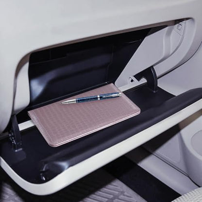 CoBak Car Registration and Insurance Holder - Vehicle Glove Box Car Organizer,Auto Truck Comparment Accessories Case with Magnetic Closure for Driver License,Cards - color: L-Crocodile Pink