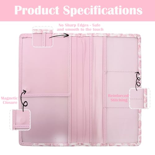 Car Registration and Insurance Holder with Magnetic Closure, Universal Document Organizer for License, Insurance Cards & Glove Box Storage (Heart-Pink) - color: Heart-Pink