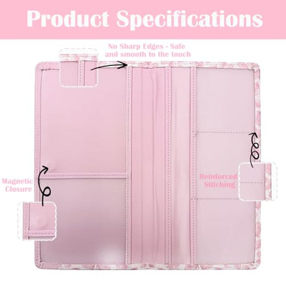 Car Registration and Insurance Holder with Magnetic Closure, Universal Document Organizer for License, Insurance Cards & Glove Box Storage (Heart-Pink) - color: Heart-Pink