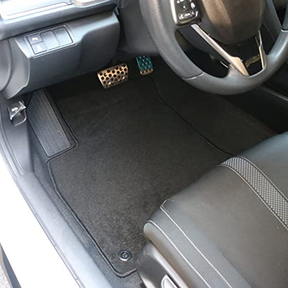IKON MOTORSPORTS Floor Mat Compatible with 2016-2021 Honda Civic, Factory Fitment Floor Mats Carpet Front & Rear Black 4PC Nylon