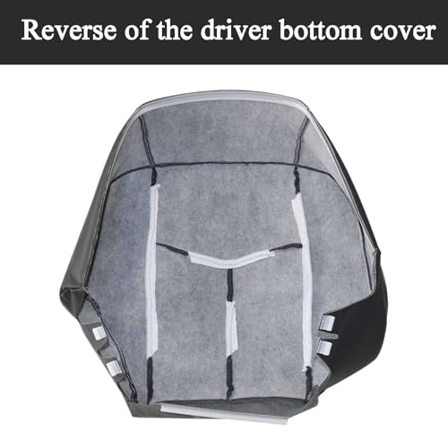 NLQR Front Driver Side Bottom Replacement Seat Cover Cloth Dark Gray and Bottom Foam Cushion Compatible with Chevy Silverado GMC Sierra 2003 2004 2005 2006 2007