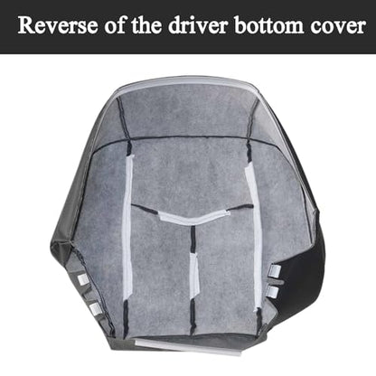 NLQR Front Driver Side Bottom Replacement Seat Cover Cloth Dark Gray and Bottom Foam Cushion Compatible with Chevy Silverado GMC Sierra 2003 2004 2005 2006 2007