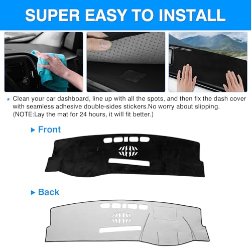 Autorder Dashboard Cover Mat for 2022-2025 Genesis GV70 Accessories Dash Cover Upgrade Velvet Dash Mat Sunshade Glare UV Rays Protector - size: For Genesis GV70 2022-2025