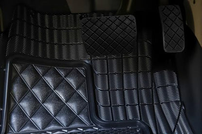 Universal Trim-to-Fit Car Floor Mats for Cars Trucks SUVs Rubber Non-Slip Waterproof All Weather Protection Floor Liner-Black - color: Black