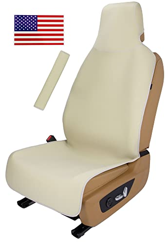 Waterproof Neoprene Car Seat Cover, Sweatproof Non-Slip Seat Protector, Universal Fit for Front Bucket or Rear Bench Seat of Cars, SUVs, Vans, Trucks, Compatible with Airbags and Armrests - color: Khaki