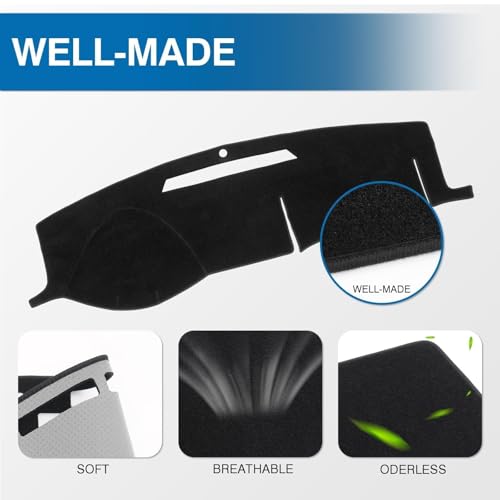 KUST Black Dash Cover for Chevy Chevrolet Impala 2006-2013/Impala Limited 2014-2016 Non-Slip Dashboard Cover Interior Accessories for Impala Custom Fit Dash Mat Sunshade No Glare - size: 57.87"×17.32"(Chevrolet Impala 06-13)