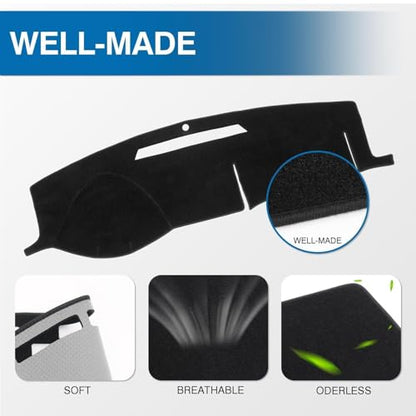 KUST Black Dash Cover for Chevy Chevrolet Impala 2006-2013/Impala Limited 2014-2016 Non-Slip Dashboard Cover Interior Accessories for Impala Custom Fit Dash Mat Sunshade No Glare - size: 57.87"×17.32"(Chevrolet Impala 06-13)