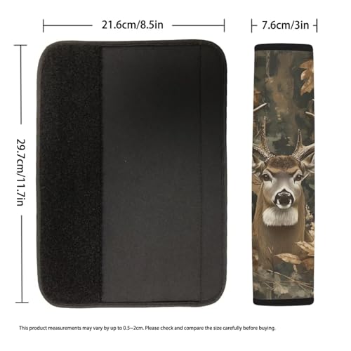 Dolyues Seat Belt Cover Pad for Kids Deer Hunting Camo Theme Seatbelt Cushion for Women Universal Fit for SUV Truck Sedan Shoulder Strap Padding 2-Piece - color: Deer Hunting Camo Theme