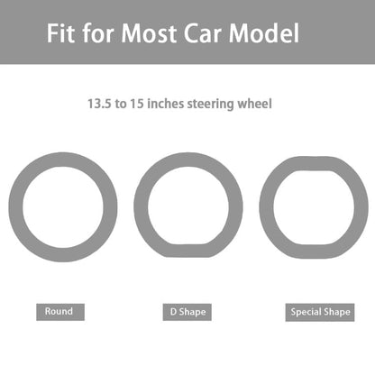 Universal Gray Steering Wheel Cover：13.5 to 15 Inches Flexible Silicone Anti Slip Steering Wheel Protector Fit for Most Car Models Including Round D Shape or Special Shape - color: Grey