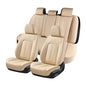 Coverado Seat Covers, Car Seat Covers Full Set, Beige Seat Cover, Front Seats Back Seat Cover, Waterproof Car Seat Cushion, Leather Car Seat Protector Universal Fit Most Cars - color: Air Backrest-Beige, size: FullSet