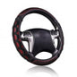 Flying Banner car Steering Wheel Cover Faux Leather Massage Universal fit 3D Honeycomb Hole Anti-Slip Sporty 15 Inches (Red with Black) - color: Red with Black