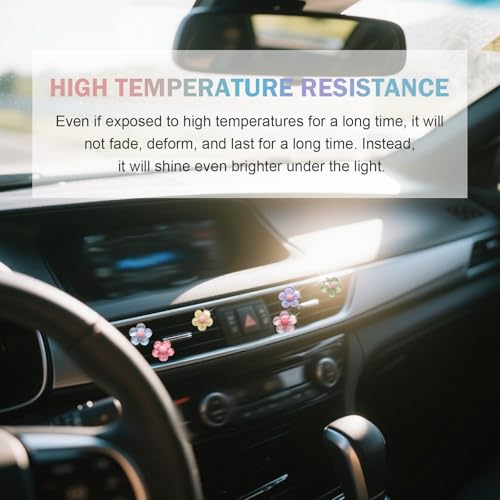 6PCS Flower Air Vent Clips, Air Conditioner Outlet Decoration, Cute Car Dashboard Accessories, Universal Aut Interior Decorative Accessories for Women Girls