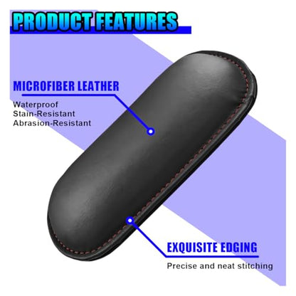 2PCS Car Door Armrest Pads, Soft Leather Memory Foam Car Knee Cushion Pad for Elbow Leg Support, Comfort Automotive Center Console Arm Rest Pillow Knee Pads Universal for Most Cars (Black)
