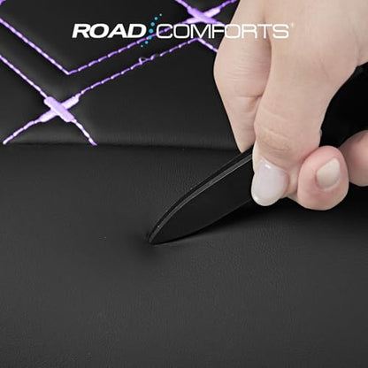 Road Comforts Seat Covers, Premium Leather Car Seat Covers Front Seat for Women Girls,Airbag Compatible, Automotive Seat Covers Universal Fit Most Cars,Vans,Truck,SUV - color: Purple Front