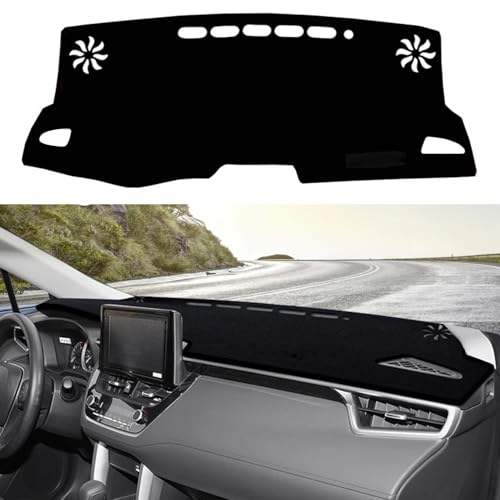 Blazeray for Toyota Corolla Accessories 2019 2020 2021 2022 2023 2024 2025 2026 Dash Cover Dashboard Cover Mat Custom Fit Center Console Cover Hatch Sedan Sunshield Protector Pad(Black Edge - color: Black Edge, size: For Corolla 2019-2026