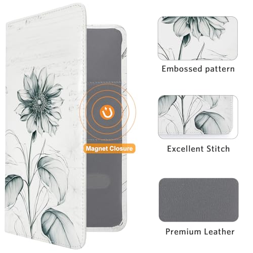 CoBak Car Registration and Insurance Holder - Vehicle Glove Box Car Organizer,Auto Truck Comparment Accessories Case with Magnetic Closure for Driver License,Cards - color: L-Sunflower Sonata
