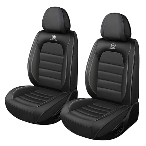 Car Seat Covers for GMC Sierra 1500/2500/3500 Denali SLT AT4 AT4X Base Seat Covers 2008-2026, Waterproof Premium Nappa Leather Seat Protectors(Standard 2 Seats/Black) - color: Black, size: Standard 2 Seats