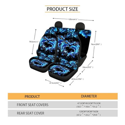 Dolphin Car Interior Accessories Dolphin Car Seat Covers Full Set of 4 Pcs Universal Automotive Seat Cute Cushion Pads Driver Seat Blanket Split Bench Back Protector,Truck SUV Van - color: Blue Dolphin