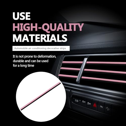 Automotive 20PCS Universal Car Air Conditioner Vent Trim Decoration Strip Bendable Vent Outlet Trim for Most Cars SUVs and Trucks with Straight Grilles,Pink - color: Pink