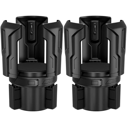 Cup Holder Expander (Adjustable Holder & Base, Auto-Fit Hold, One Button Open), Car Cup Holder Expander for Yeti, Hydro Flask, Nalgene, Owala, Bottles in 2.6"- 4.8" (Black, 2 Pack) - color: Black, size: 2 Pack