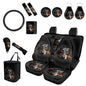 Forchrinse Dachshund Car Accessories Set 15pcs,Car Front Back Seat Covers,Steering Wheel Cover,Seat Belt Pads Gear Shift Knob Handbrake Cover Cup Holder Trash Can for Men Women Gift - color: Dachshund