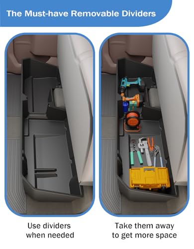 Under Seat Storage Box Compatible with 2019-2026 Chevy Chevrolet Silverado 1500/GMC Sierra 1500, 2020-2026 Silverado/Sierra 2500HD/3500HD Double Cab & Crew Rear Underseat Organizer Accessories - size: 19-26 Chevy Silverado/GMC Sierra 1500