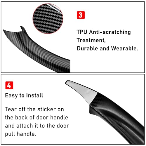 Jaronx Compatible with BMW X3/X4 Door Handle Covers, 3PCS Left/Right Interior Door Pull Handle Covers for BMW X3 F25 2010-2016, X4 F26 2014-2017 (Carbon Fiber Pattern) - color: Carbon, size: 3 Pieces