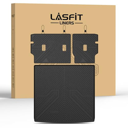 LASFIT Cargo Mat with Backrest Mat for Honda Passport 2026, All Weather TPE Custom Fit Trunk Mat Trunk Liner Trunk Tray Cargo Liner Cargo Tray with Seatback Cover, Black - style: 7）For Honda Passport | 2026 | Cargo Mat
