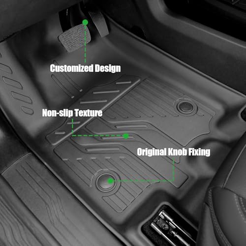 Floor Mats for 2026 2025 2024 Chevy Equinox EV (Non Fuel) Trunk Mat with Backrest Mat and Storage Mats, Door Sill Protectors, All Weather Cargo Liner Back Seat Cover for Equinox EV Accessories