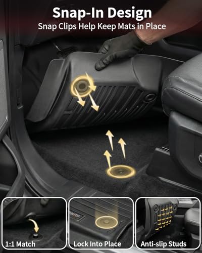 Umbrauto Custom Fit Floor Mats for Ford F150 SuperCab (Extended Cab) 2015-2025 2026 (Not for SuperCrew Cab), All Weather TPE Automotive Pickup Truck Liners for Front & Rear Row - size: F150 2015-26 SuperCab
