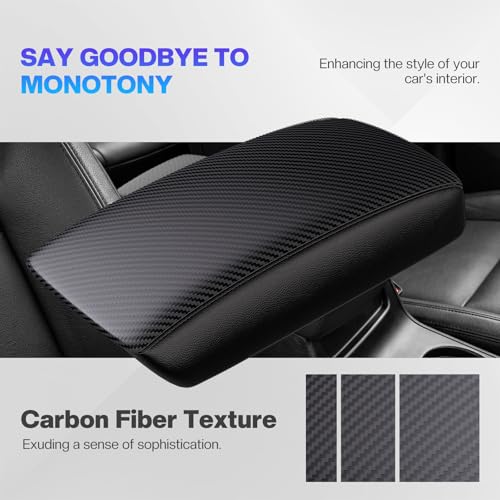 Autorder Center Console Cover for Nissan Sentra 2020 2021 2022 2023 2024 2025 Accessories Carbon Fiber Armrest Cover Anti-Scratch Middle Console Pad Leather Armrest Protector - size: 20-25 Nissan Sentra