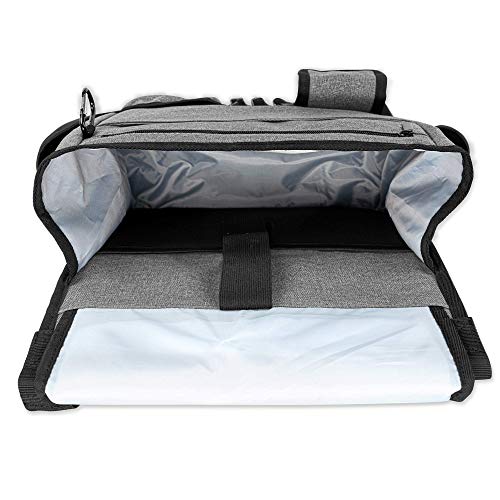 LUXJA Car Front Seat Organizer with Cover and Laptop Sleeve, Car Seat Organizer with Back Adjustable Straps, Gray - color: Gray