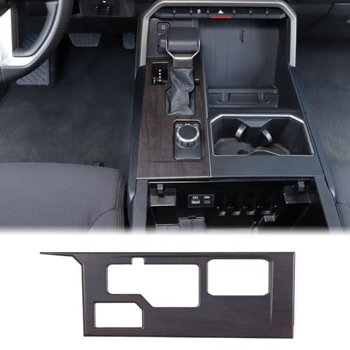 Aunginsy Central Control Gear Shift Panel Trim Cover Compatible with Toyota Tundra/Sequoia 2022-2025 2026, Gear Shifter Console Anti-Scratch Panel Frame Decorative Sticker Protection ABS Accessories - color: Oak Grain Pattern, size: Without 4WD