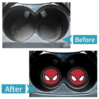 Spider Man Car Cup Holder Coasters for Marvel Fans, The Spider Man Car Coasters for Car Cup Holder Insert,Silicone Non-Slip Car Cup Mat,2.75'' - color: Bd-zhizhuxia