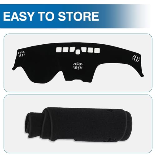 KUST Black Dash Cover for Hyundai Santa Fe 2019 2020 2021 2022 2023 Left Hand Driving Dashboard Cover Polyester Non-Slip Interior Accessories for Santa Fe Sunshade Windshield No Glare - size: Santa Fe 19-23(black)