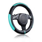 Flying Banner car Steering Wheel Cover Gel Massage Velvet Cool Warm Universal Size 15 inches SUV Truck Anti Slip Odorless Summer Winter (Black Mint Blue, Gel Massage) - color: Black Mint Blue