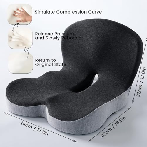 Back and Seat Cushion, Car Seat Cushion, Soothe+ Cushion, Memory Foam L-Shaped Integrated Seat Cushions Lumbar & Lower Back Support for Office Chair, Car (Green) - color: Green