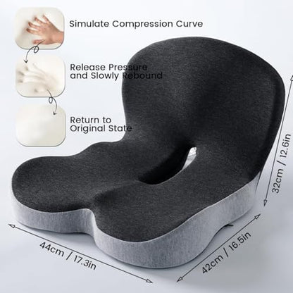 Back and Seat Cushion, Car Seat Cushion, Soothe+ Cushion, Memory Foam L-Shaped Integrated Seat Cushions Lumbar & Lower Back Support for Office Chair, Car (Beige-C) - color: Beige-c