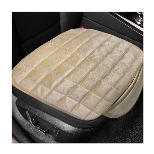 DXNQ Car Seat Cushion, Soft Plush Auto Seat Cover with Non-Slip Silicone Bottom & Storage Pocket, Universal Breathable Vehicle Seat Cushion Pad for Car Truck SUV, Car Accessories (Beige) - color: Beige