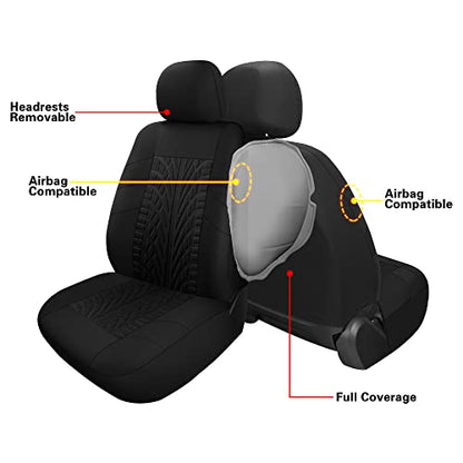 VarCozy Car Seat Covers Front Pair,Universal Cloth for Car,Breathable & Washable SUV, Sedan, Van, Automotive Interior Covers, Airbag Compatible