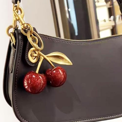 FASTFAIRY Keychain Cherry Bag Charms Purse: Key Chains Women Cute - Car keyrings leather handbags - Valentines Day Gifts