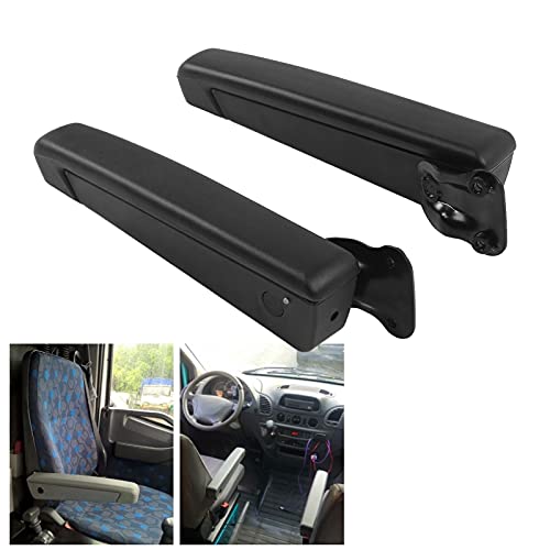 1 Pair Car Seat Armrest, Car Adjustable Seat Armrest Shock PU Sponge Black Universal for Automobiles Trucks