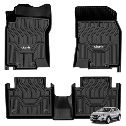 LASFIT Floor Mats for Nissan Rogue 2014-2020 (Not Fit Rogue Sport or Select), All Weather TPE Custom Fit Durable Floor Liners for Rogue S/SV/SL 2020 2019 2018 2017-2014 1st & 2nd Row Car Mats