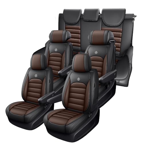 Car Seat Cover for Ascent Seat Covers for Cars 2004-2026,Leather Waterproof Car Seat Covers Full Set,All Weather Tech Car Seat Protector,7 Seats Black Coffee