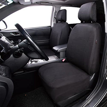 Flying Banner Car Seat Covers Front Seats Rear Bench Polyester car seat Protectors Easy installations Rear Bench Split Classic Man Lady Truck Soid Black - color: Solid Black